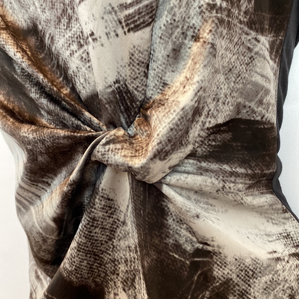 Simply Vera Vera Wang brown knotted dress in brown and gray size S - Picture 5 of 11